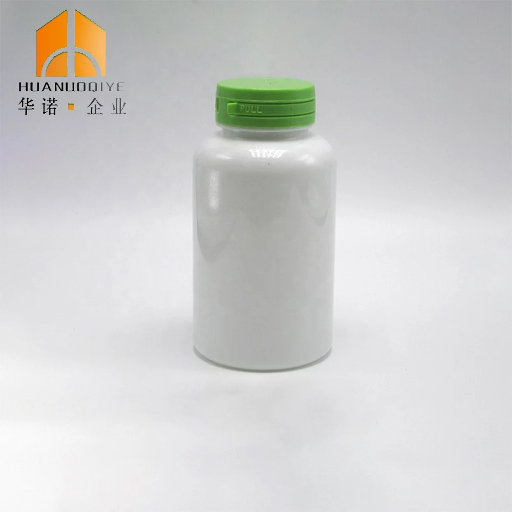 Manufacture Factory 220ml Food Grade Pet White Plastic Pill Cap Sule Candy Gum Round Bottle with Flip Caps