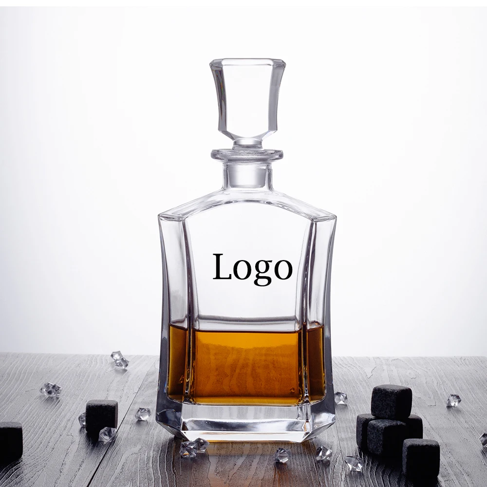 Novare Popular 25oz Lead Free Crystal Plain Whisky Decanter with Silicon Stopper