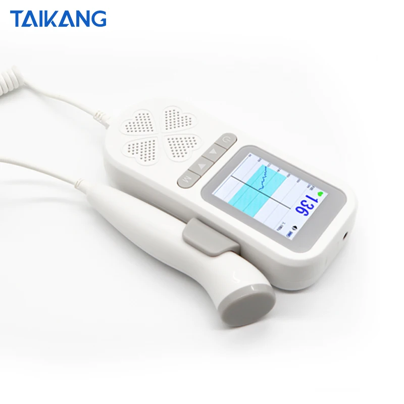 Карманный портативный пластиковый экран с 2024 кривой фетальный допплер для семьи