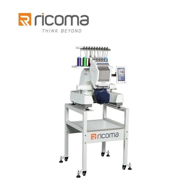 Ricoma дизайн делает оборудование для вышивания одна осветительная головка 10 иглы Домашняя мини швейная машина с 7 'сенсорный экран