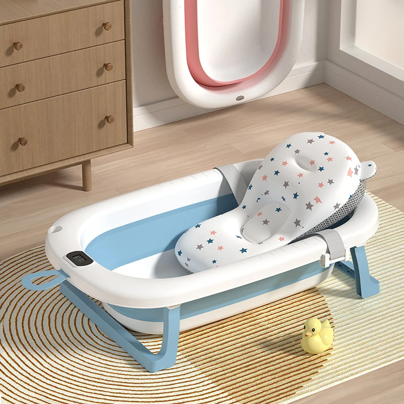 Cheap pp plastic portable new born products foldable spa bathtub baby bath tub set with temperature