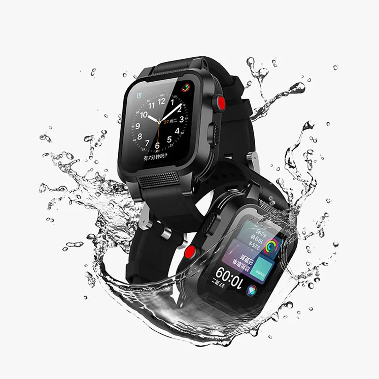  Силиконовый ремешок Shellbox IP68 водонепроницаемый чехол для Apple Watch Series SE 6 5 4 3 iWatch 38/42/44 мм защитный часов