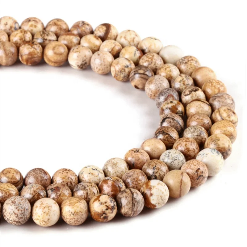 Лидер продаж бусины из натурального камня с рисунком драгоценного незакрепленные для изготовления ювелирных изделий своими руками оптовая