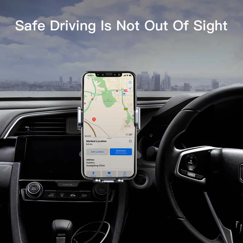 Volant Roc High Purchase Rate Smart Sensor Fast Wireless Charging Wireless Charger 2 in 1 Mobile Phone Mount Holder