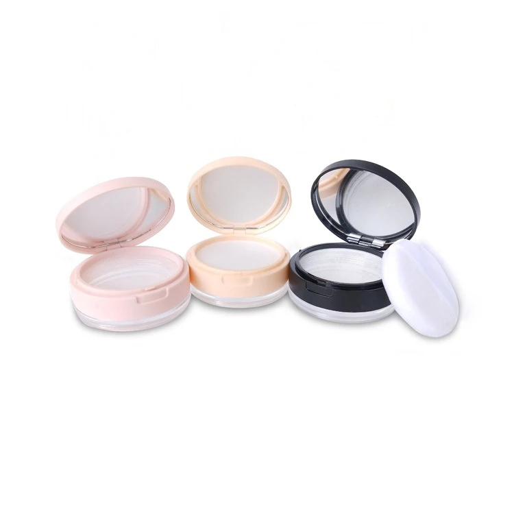 
10g с зеркалом для макияжа коробка эластичная сетка Рассыпчатая Пудра Контейнер Бесплатная буфами на рукавах 