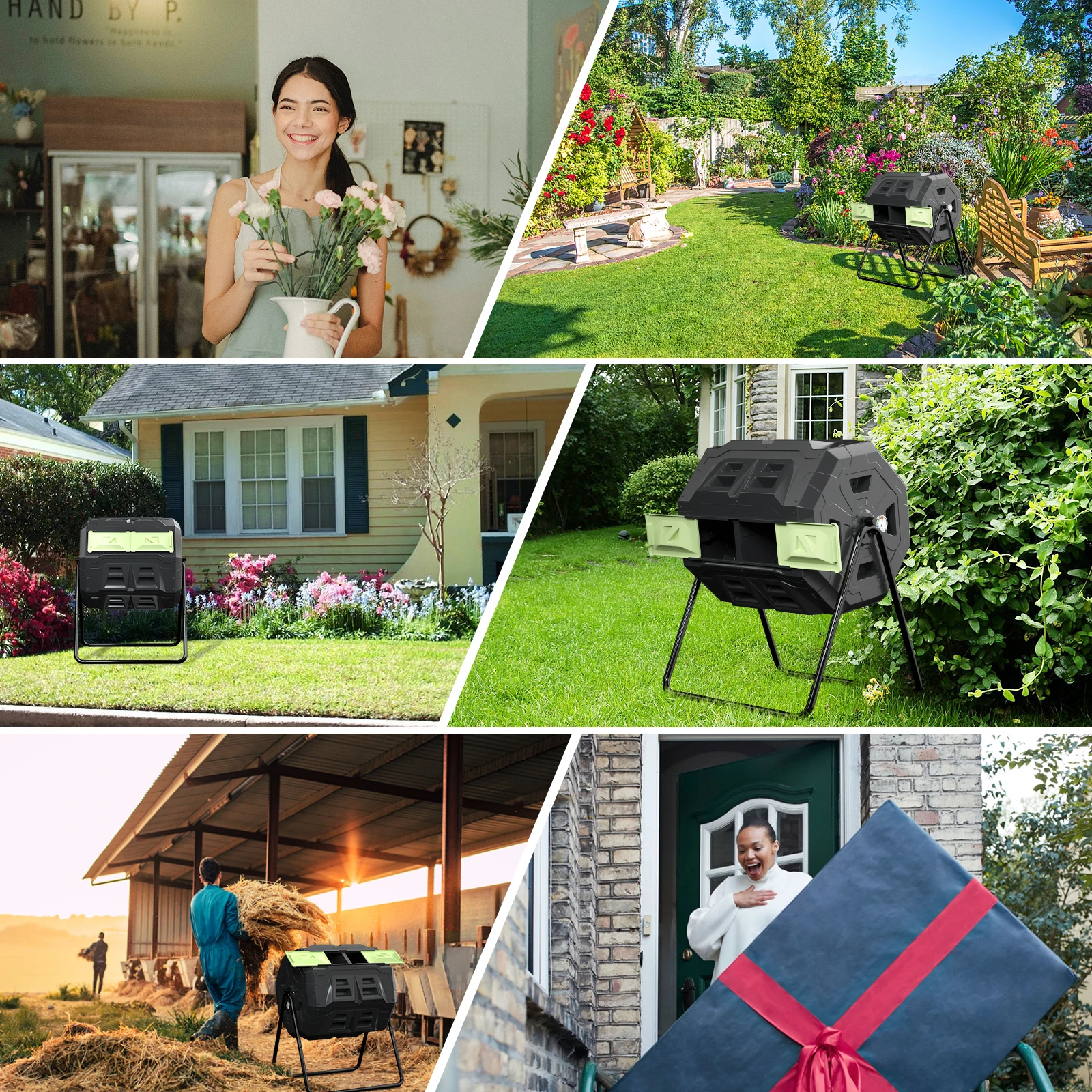 Super September Sliding Garbage Metal Waste Compressible Trash Recycling Bin With Thermometer