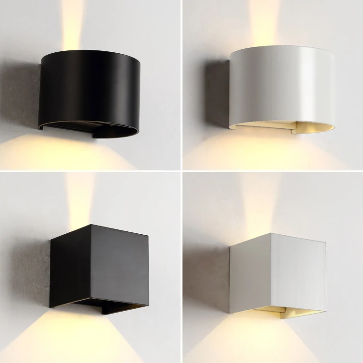 
IP54 6w black white surface waterproof outdoor lighting lamp up down wall mounted led outdoor wall light 