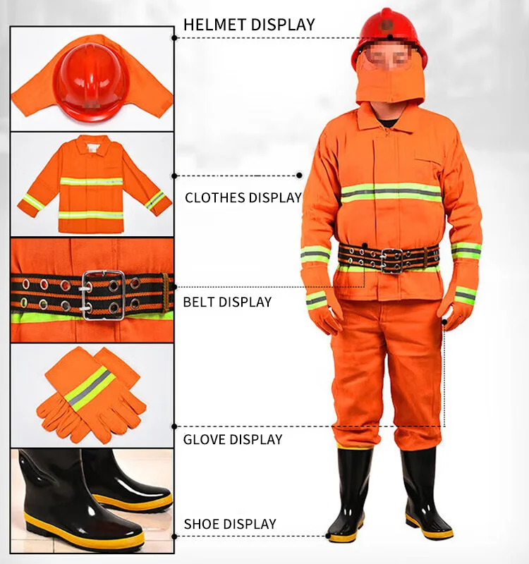 Breathablefire Resistant Maximum Flexibility Reflective Tape Firefighter Boots Fire Rescue Suit