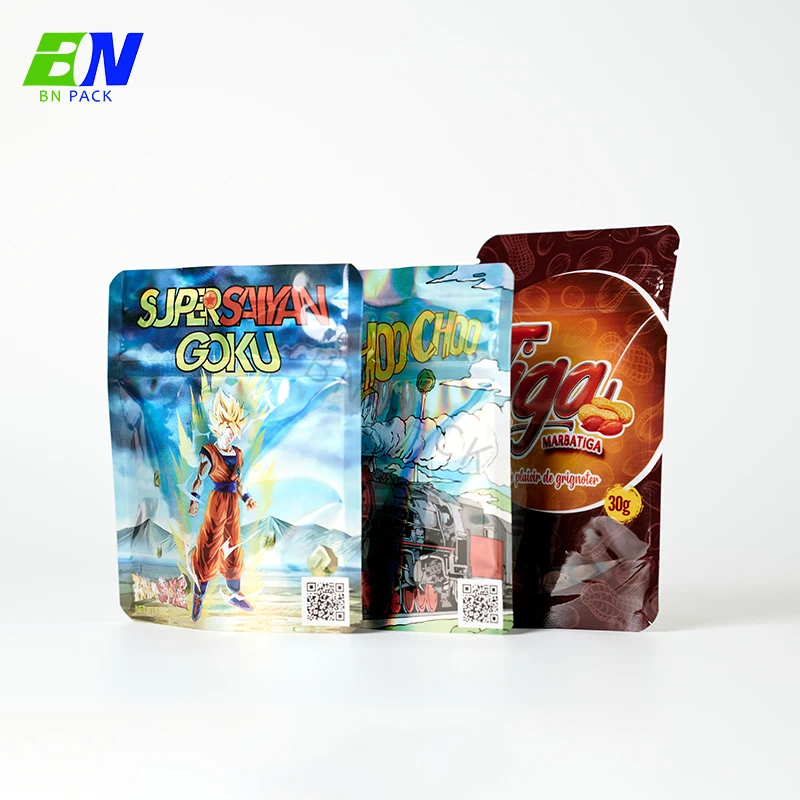 Mylar zip lock zipper childproof stand up smell proof packaging herbs packing bag with personal printing