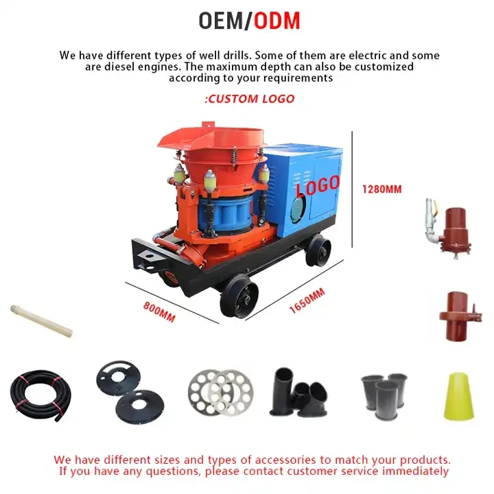 Free Control Fully Hydraulic System Shotcrete Machine Mini Concrete Dry Shotcrete Machine