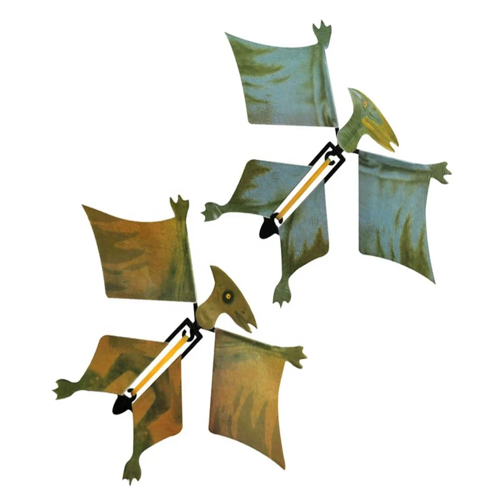 Wind up magic rubber band paper flying dinosaur toy