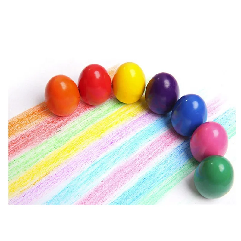 
6 colors cute solid egg crayons easter egg shape for children painting 