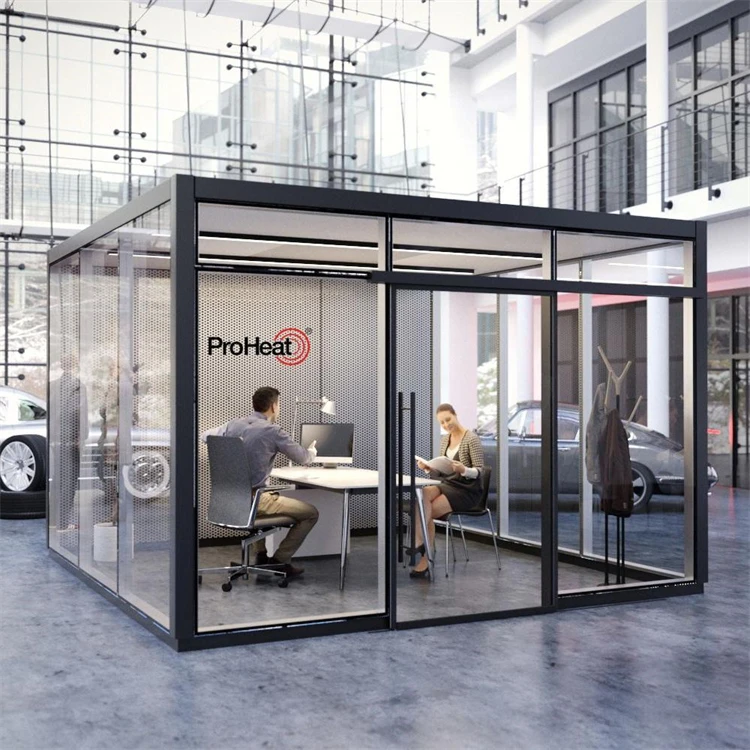 interior commercial spaces office room divider aluminum frame glass and wooden panel free standing low partition wall