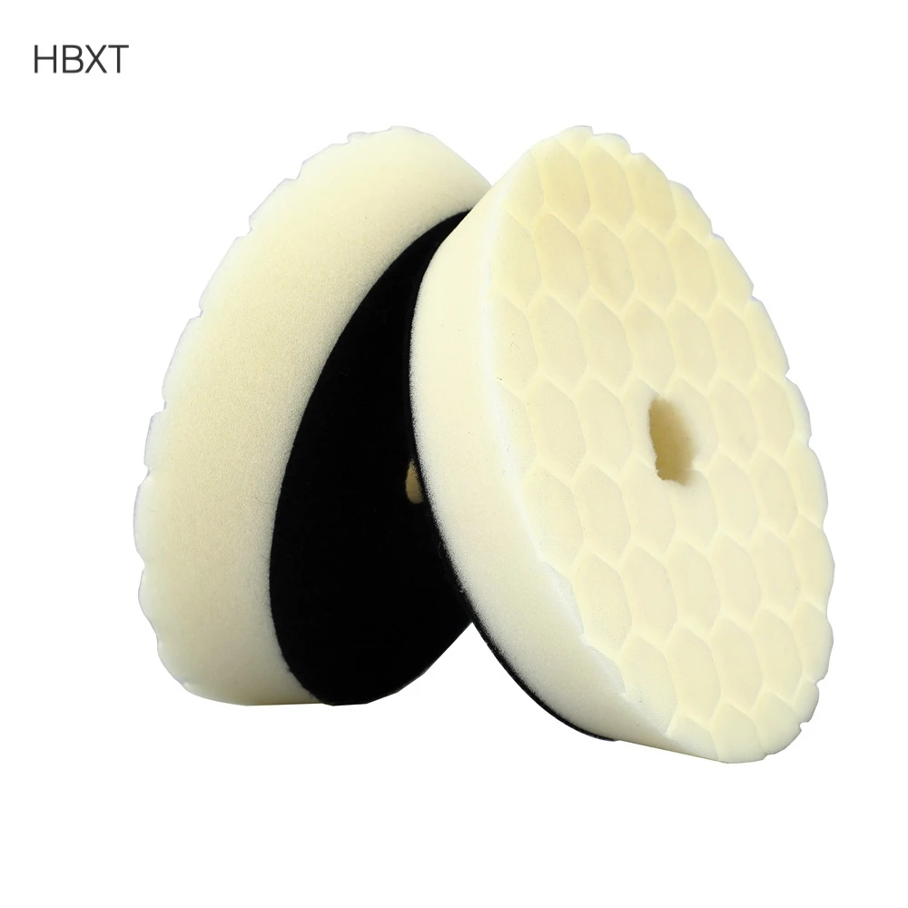 New design Hexagon White Sponge buffing pad auto abrasive foam polishing pad for buffing and waxing car