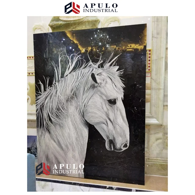 Factory direct custom natural marble handmade flower art mosaic wall mural painting for hotel and villa