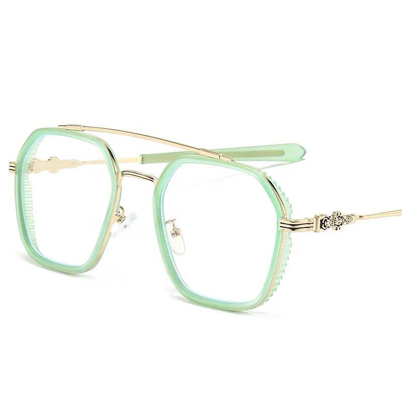2022 New Stocks polygonal Women Wholesale Men Anti Blue Light Optical Frame Glasses Spectacle Eyeglasses Eyewear Frames 9734C
