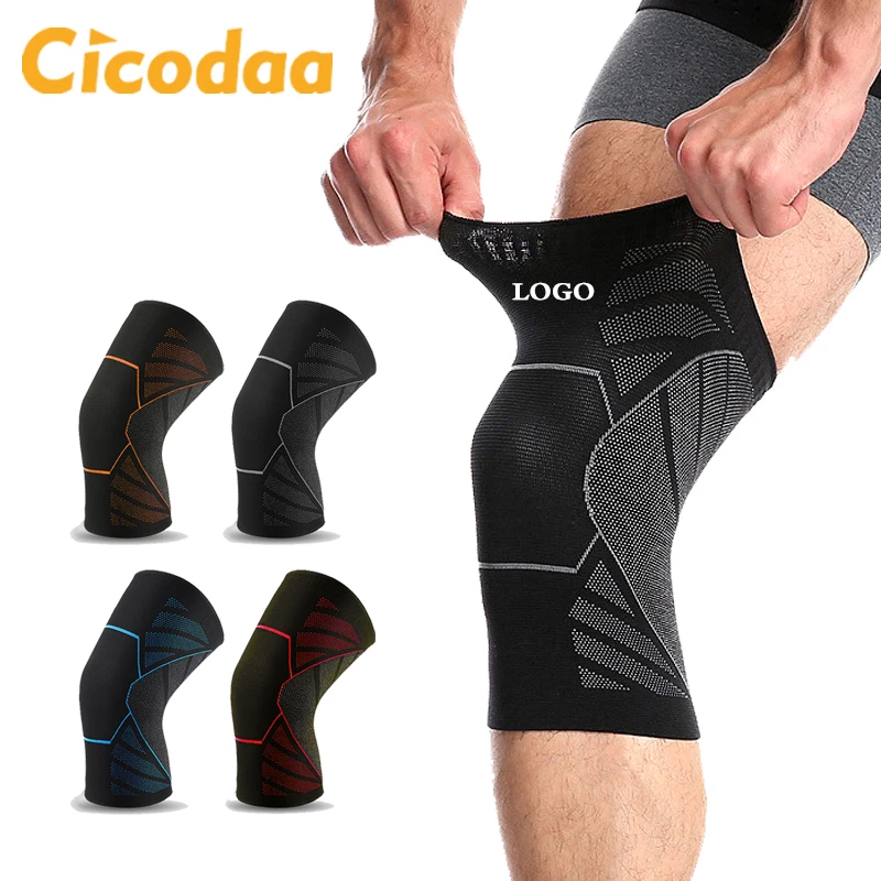 Custom New High Quality Compression Sport Basketball Football Leg Knee Cycling Leg Long Sleeve Knee Brace Support