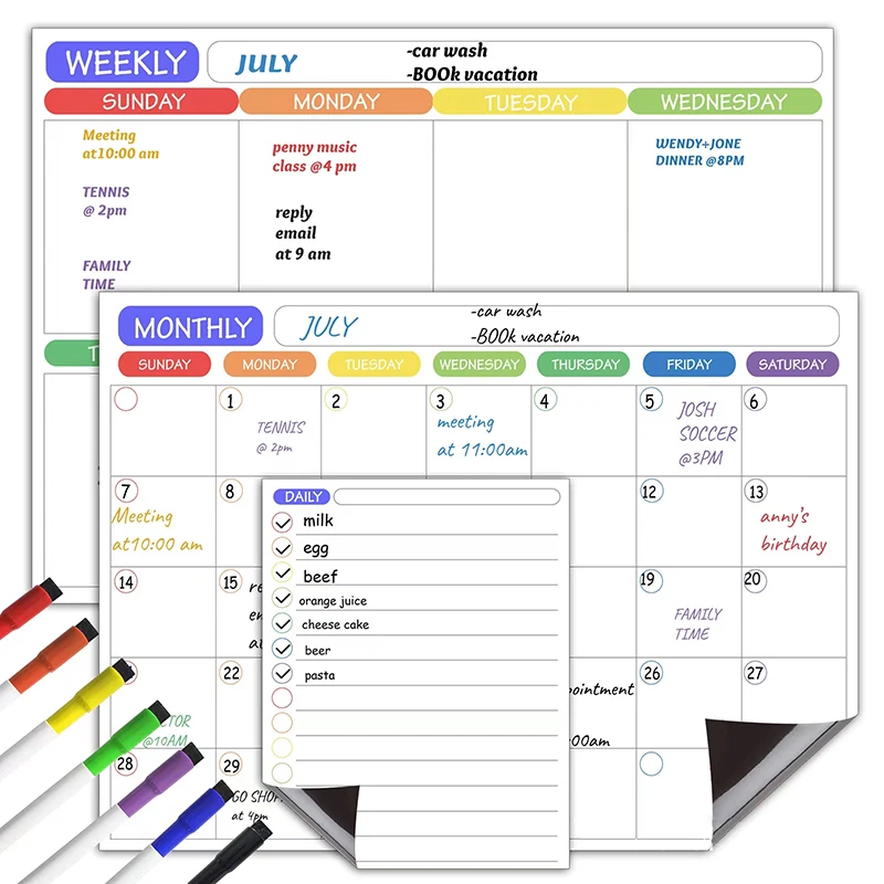 Magnet Whiteboard Weekly Planner Magnetic Dry Erase Monthly Calendar For Refrigerator custom magnetic calendars