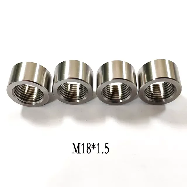 OD 28*17mm CNC Machinery Fasteners, Exhaust Pipe Fitting, Oxygen Sensor Nut, Steel Nickel Plated, M18*1.5 Silver CNC Machining