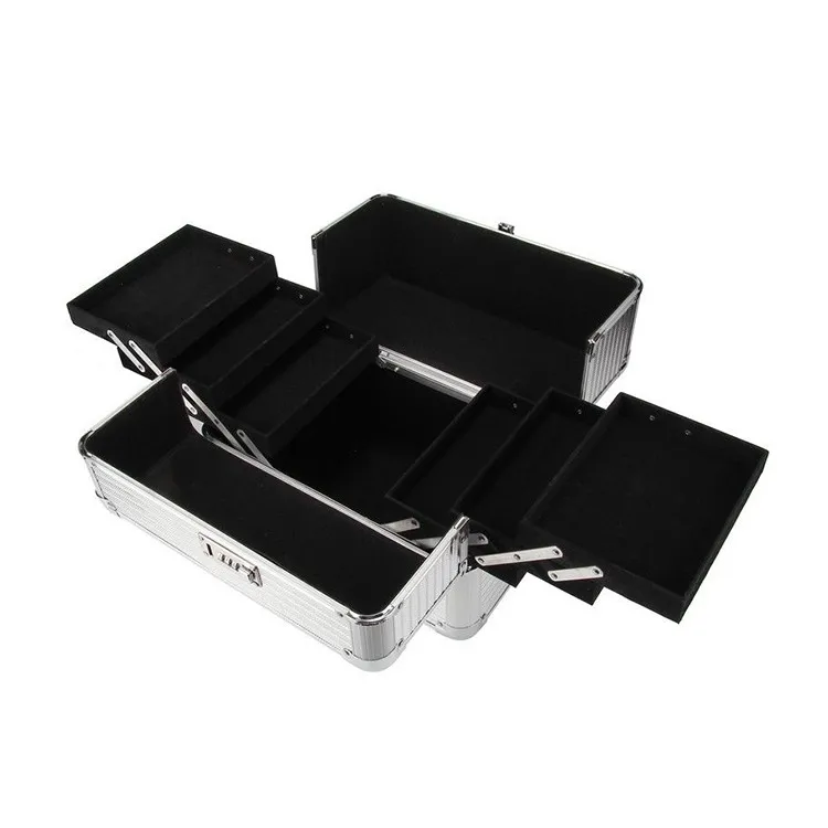 Professional Custom Beauty Mirrored Sturdy Aluminum Brush Makeup Box