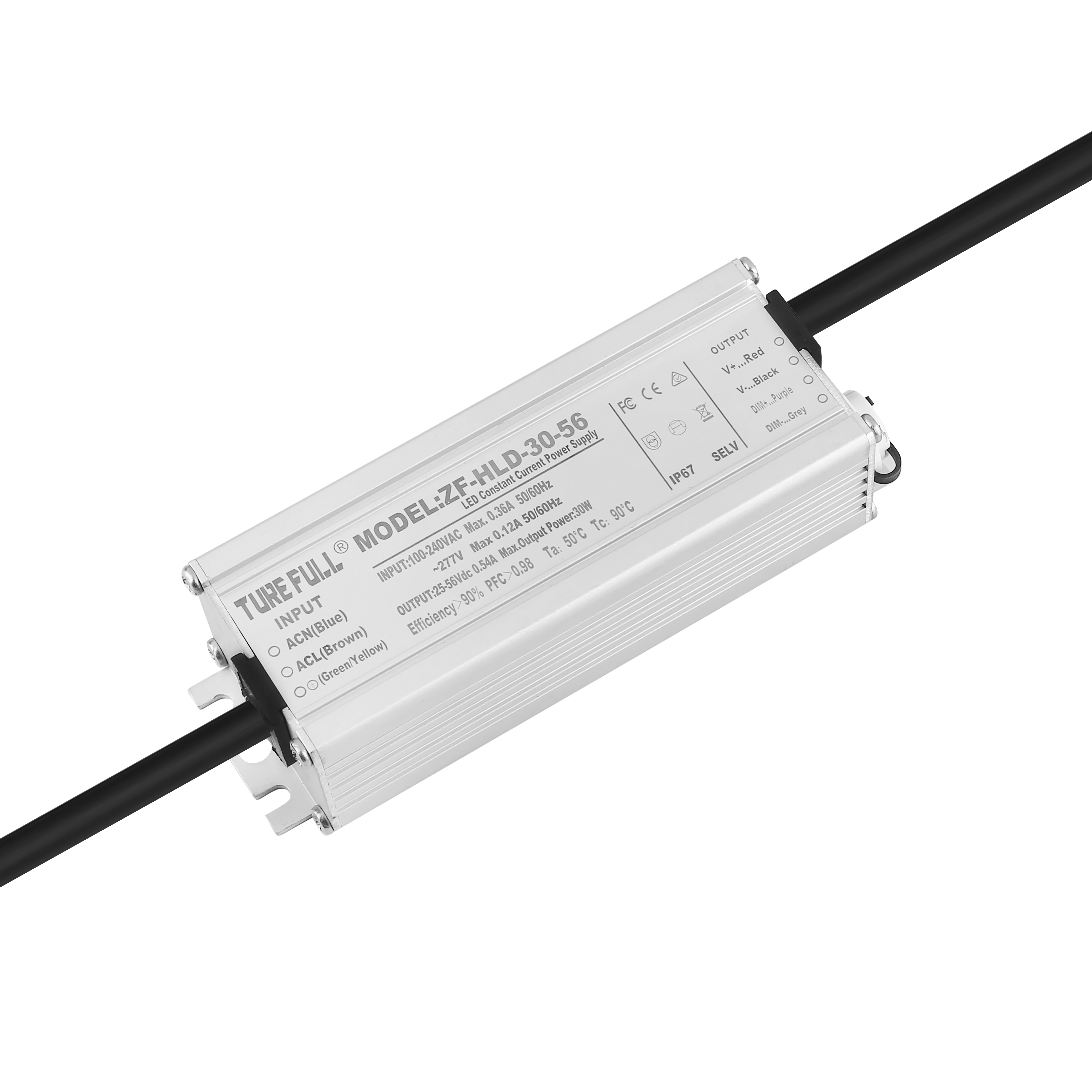 Factory-Priced 30W 0-10V Dimming AC DC Waterproof IP67 LED Driver Lighting Power Supply Single 48V Voltage Outdoor Suitable