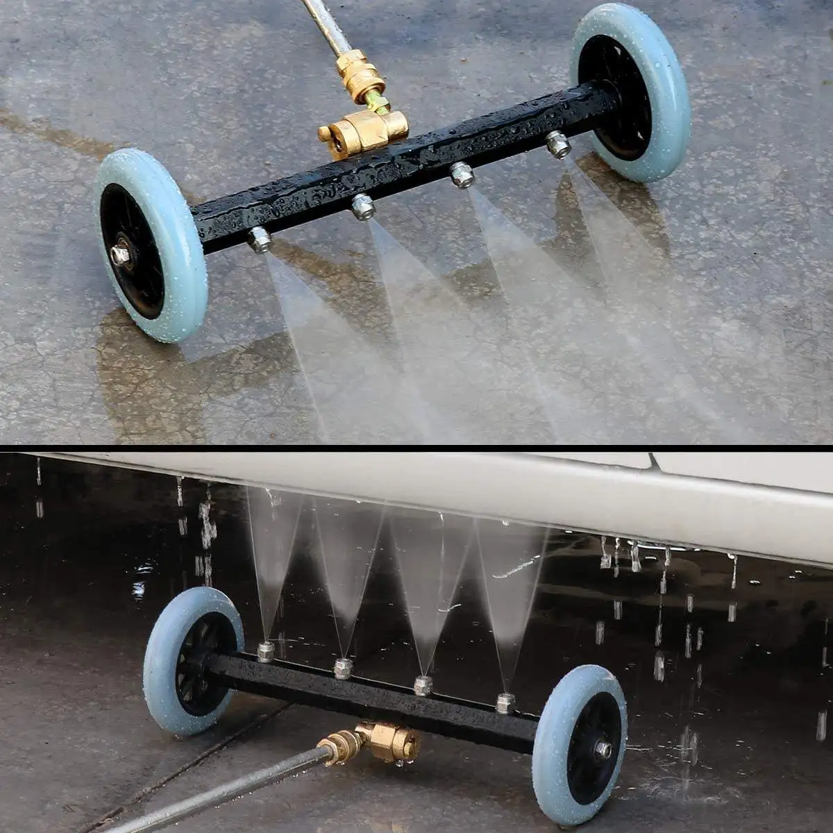 High Pressure Car Washer Commercial Detailing Underbody Lance Water Broom With Wheel