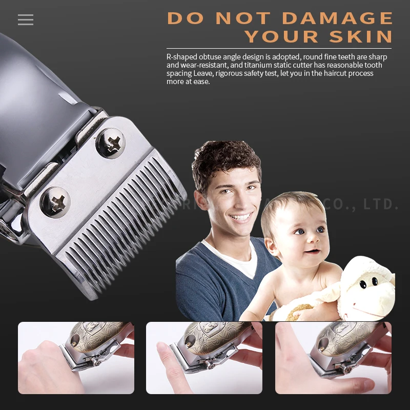 Kemei KM-2029 аккумуляторная машинка для стрижки Машинка волос с ЖК-дисплеем металл заколки триммер