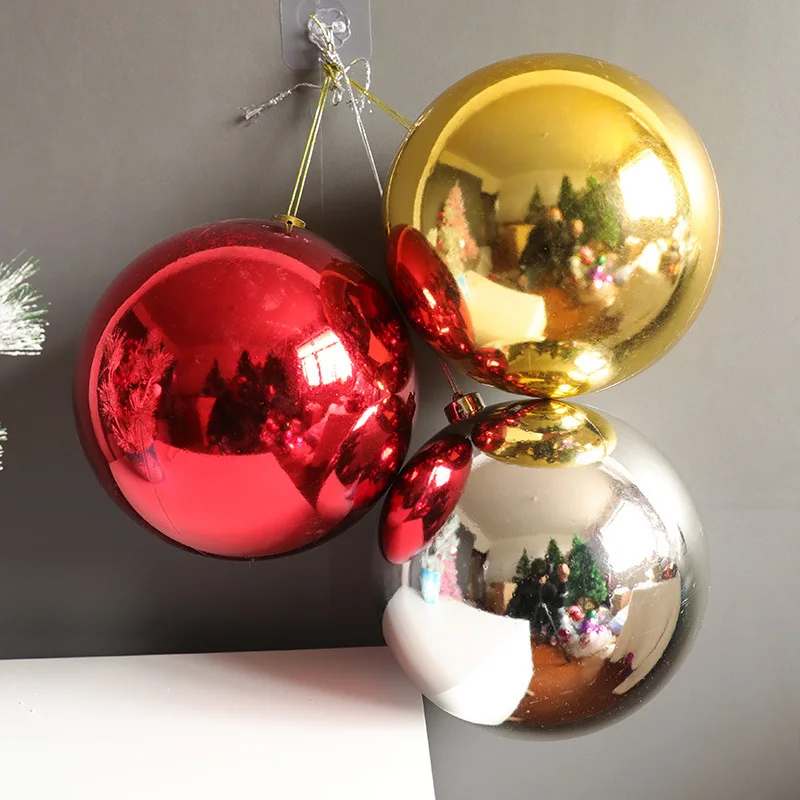 Mini PVC Christmas Decoration Balls 10-60CM Electroplating Pendant Sphere with Silk Screen Printing for Holiday Hanging Market