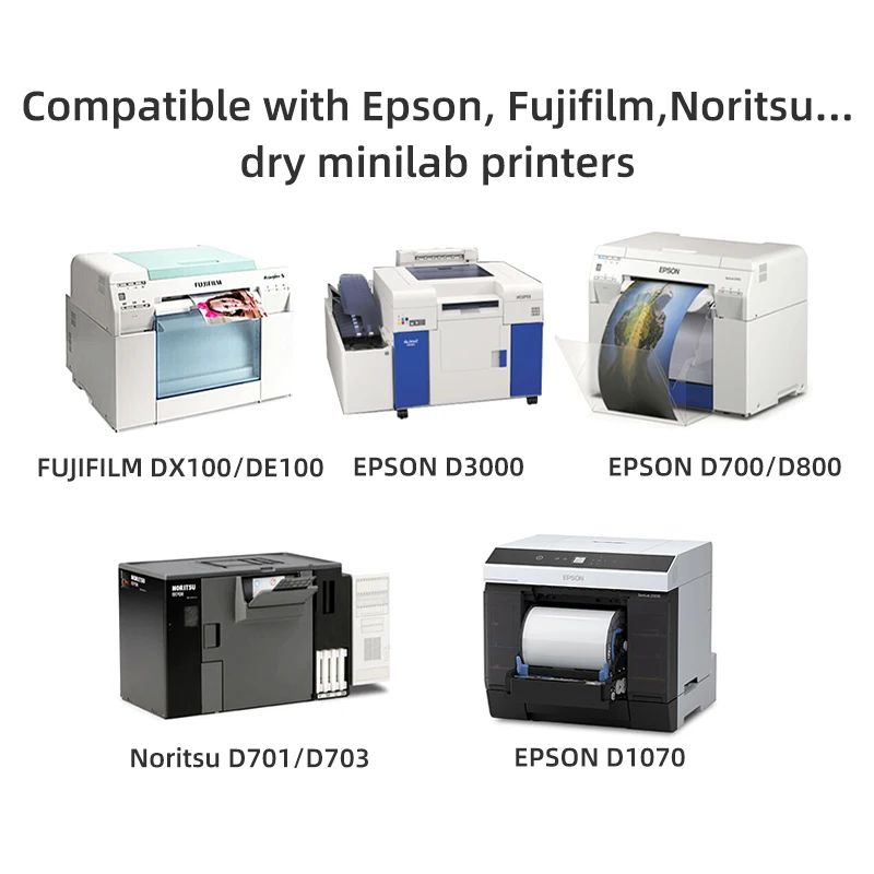 5/6/8 inch D800 D700 fuji De100 Glossy Luster Dry Mini lab printer RC Photo Paper roll for Epson fujifilm Noritsu