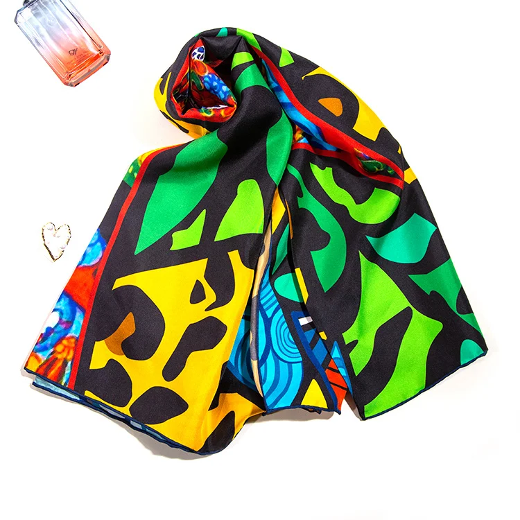 Elegent Ladies Cape Printed Shawl Manufacturing Imitated Silk Big Cotton Voile Fabric For Long Scarf Printed For Women Stylish