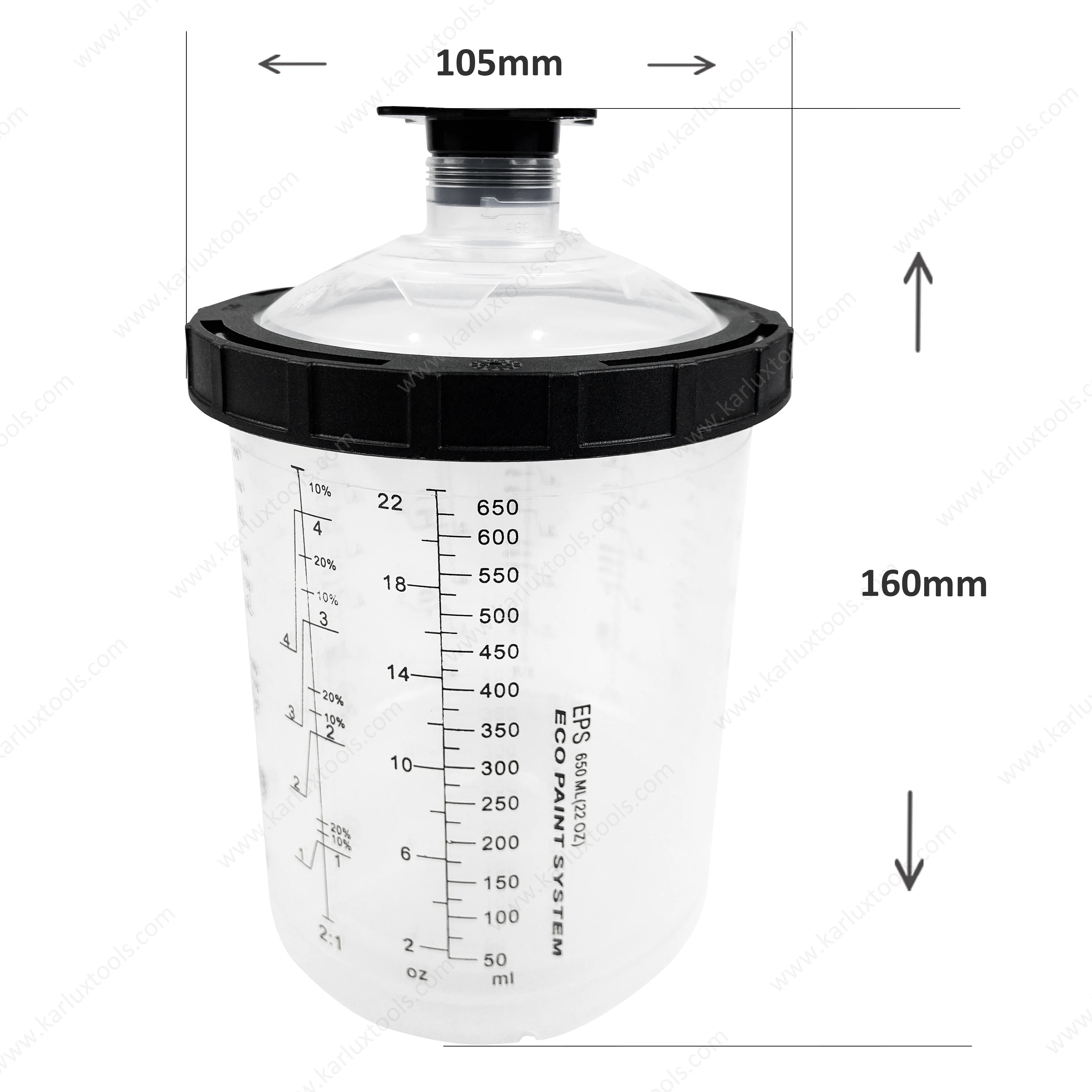 650ml Plastic Measuring Cups Disposable Air Spray Gun Paint Mixing Cup