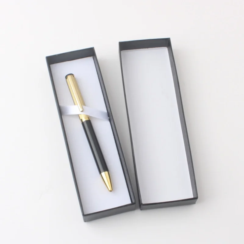 WenYi Hgh cost performance promotion beautiful short fiber pen with gift box small metal ballpoint pen