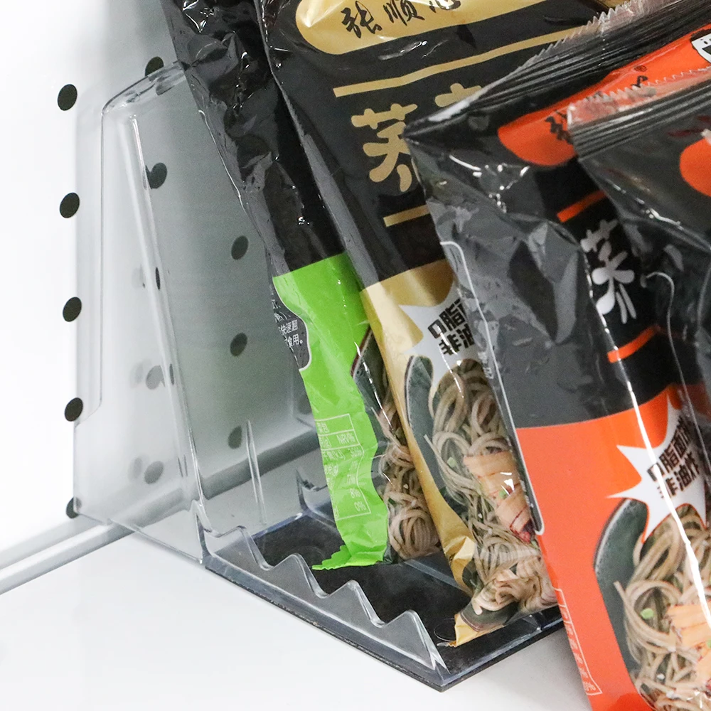 Supermarket Clear Snacks Display Holder Magnetic Shelf Divider Convenience Store Warehousing Pharmacy Support Efficiency