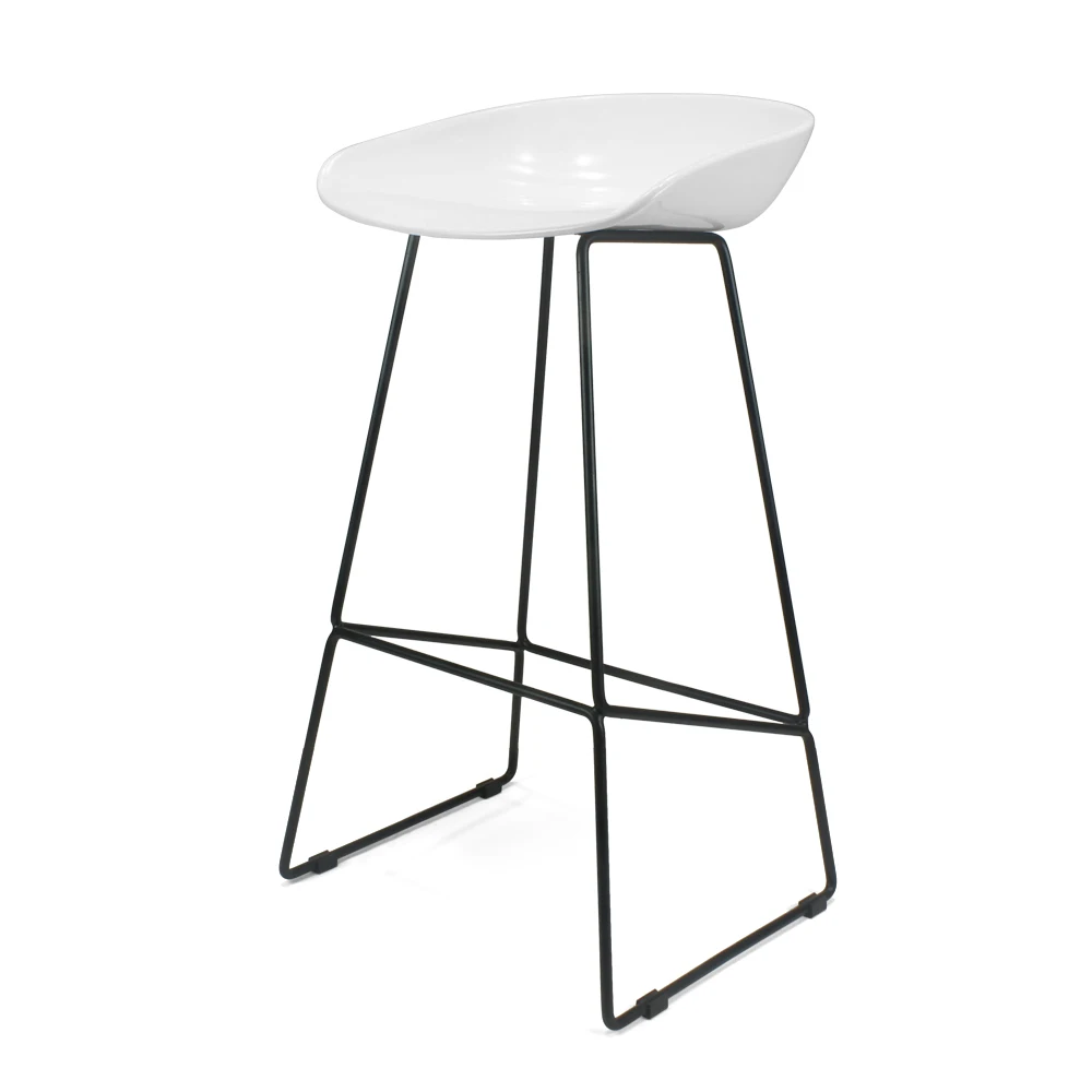 Hot Sale Modern Simple Exquisite Design Black Durable Tall Metal Legs Counter Bar Stool chair
