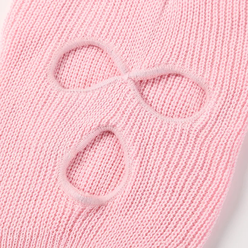 Fashion Custom 3 Hole Women Men 100% Acrylic Cheap Winter Cap Full Face Cover Ski Mask Knitted Hat