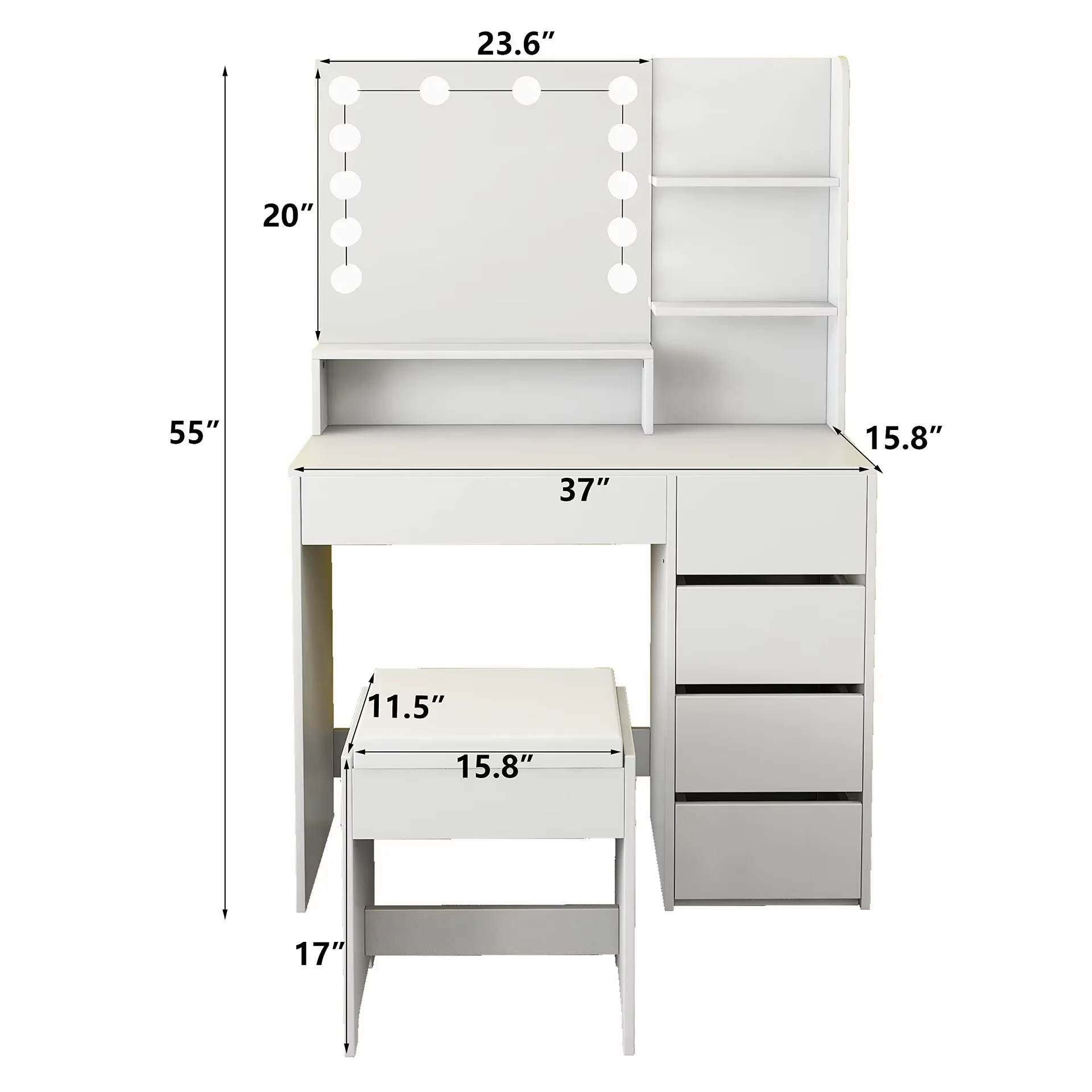 Bedroom Furniture Makeup Vanity Table Set Modern Dresser Makeup Vanity Desk Luxury Dressing Table With Mirror And Drawers