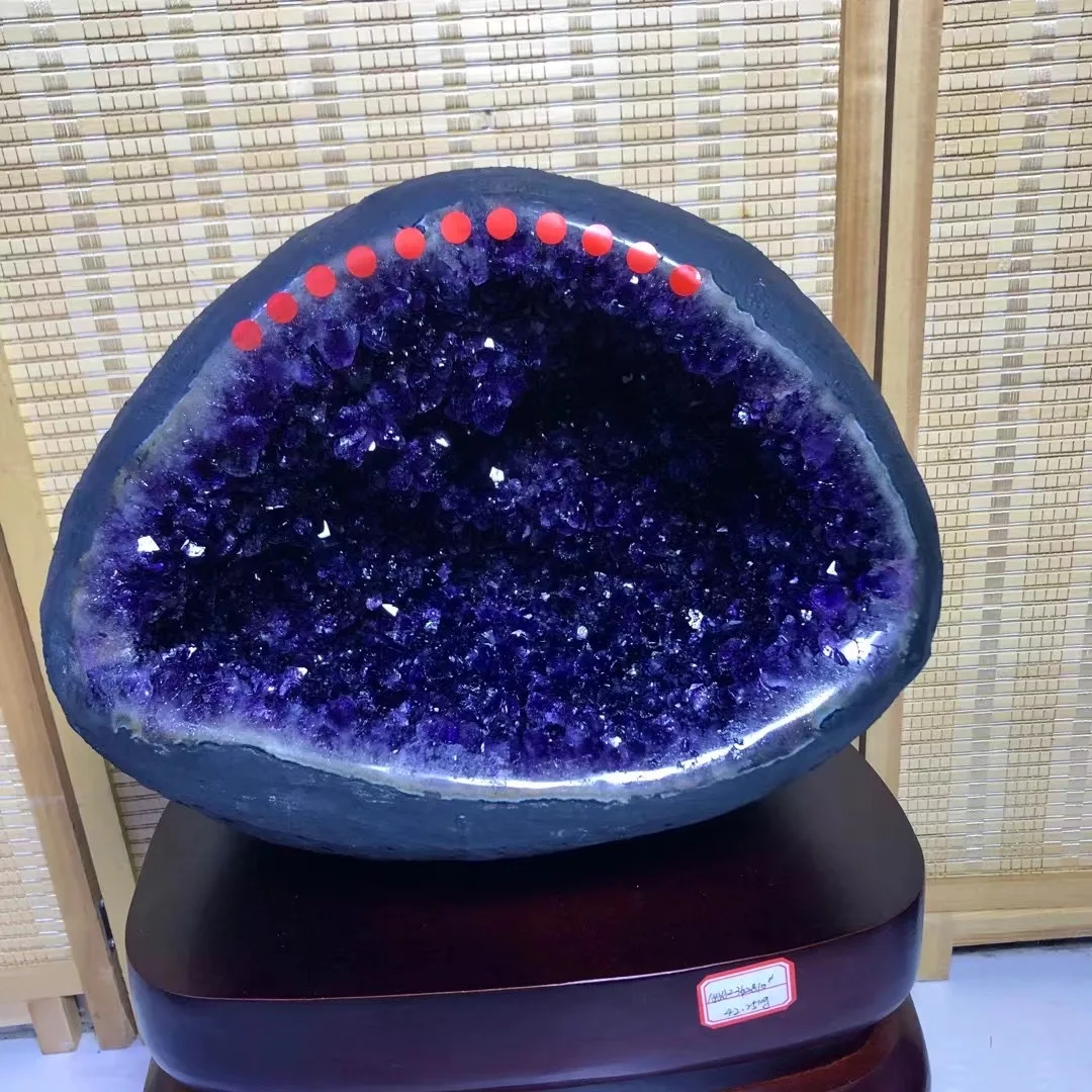 natural Healing minerals Druzy Quartz Cave Bag Brazilian Uruguay Large Amethyst Cluster Geode For Spiritual Gifts