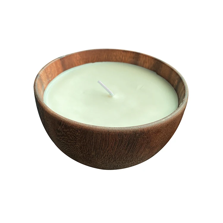 Factory Price Scented 3 Wick Candles Bamboo Glass Gift Luxury Box Wax Colored Melt Candle Dough Bowl