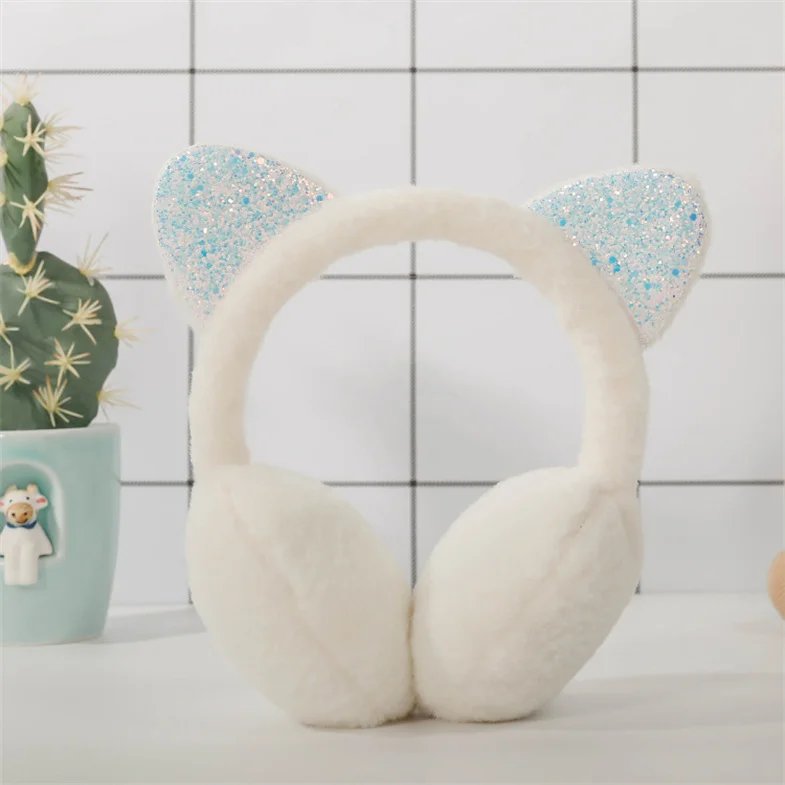 Warm Cat earmuffs for Girls Winter Fur Ear Muffs for Women Winter Accessories Ear Cover Warmers Women Headband