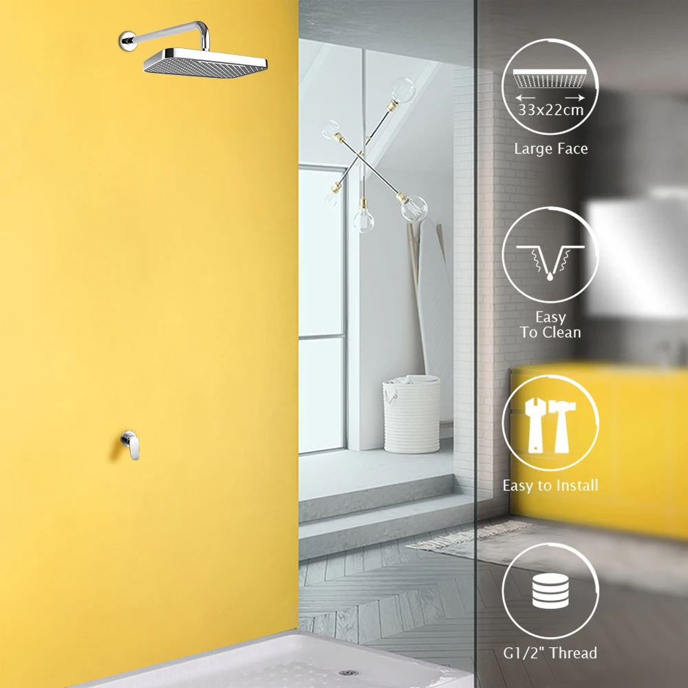 OEM ODM 33cm 13inch Large Rain Shower Head for Rainfall Showering Experience