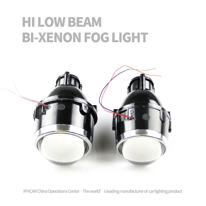 IPHCAR 2.5 Inch M611 HID Bi Xenon Fog Light With Universal Bracket High Low Beam Clear Glass H11 Xenon Bulb