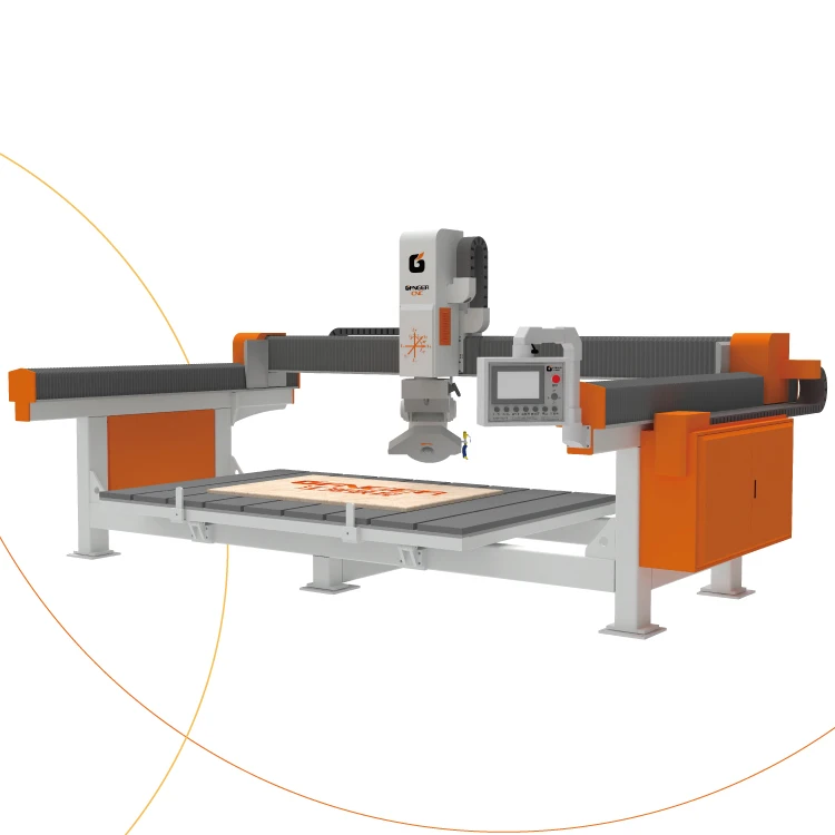 GANGER Easy Operation Full Automatic Bridge Saw Granite Stone Cutting Machine with chamfering cutting