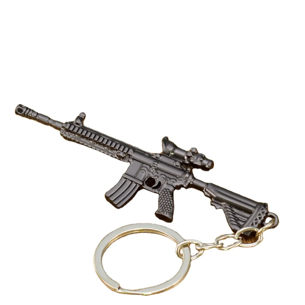 Wholesale of M416 rifle keychain, alloy weapon set, model toy, and knife with chicken and five claws golden dragon