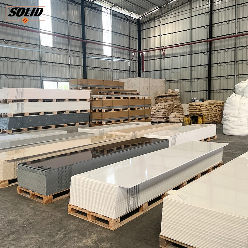Acrylic Solid Surface Marble Panel Artificial Stone Sheet 6-30mm Thickness For Kitchen Countertop