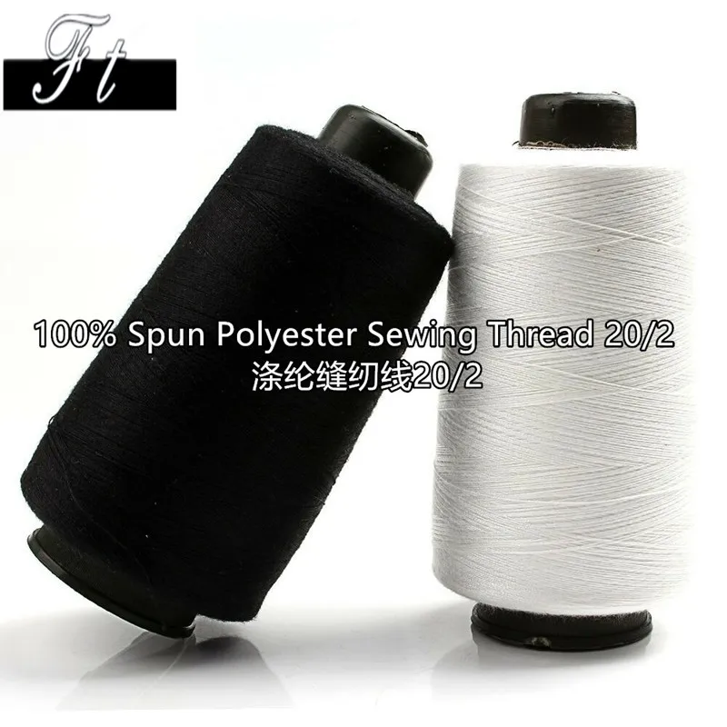 High grade Polyester sewing thread  raw white and black yarn  high tenacity  for sewing  40/2 manufacturer