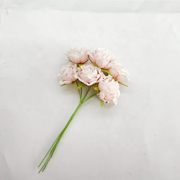 New 6pcs bundle mini artificial rose flower bouquet wedding decoration