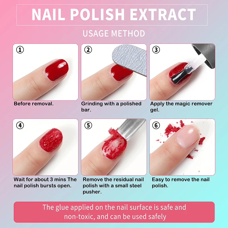 15ml Professional Nail Polish Remover Liquid Manicure Semi Permanentnail Gel Polish Remover Varnish Nail Supplies for Beauty