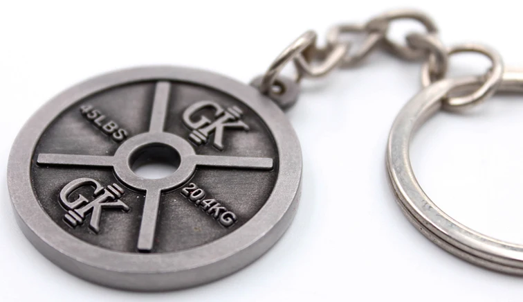 Fitness Sport Club Promotional Souvenir Gift Dumbbell Key chain 3D kettlebell shape for Gym gift