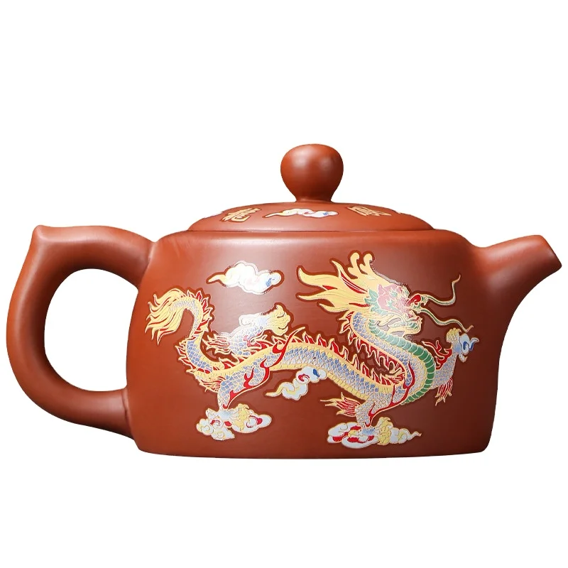Dragon Phoenix Pot Purple Sand Tea Pot Becomes Hot Water Discoloration Kung Fu Tea Set Dragon and Phoenix Pot