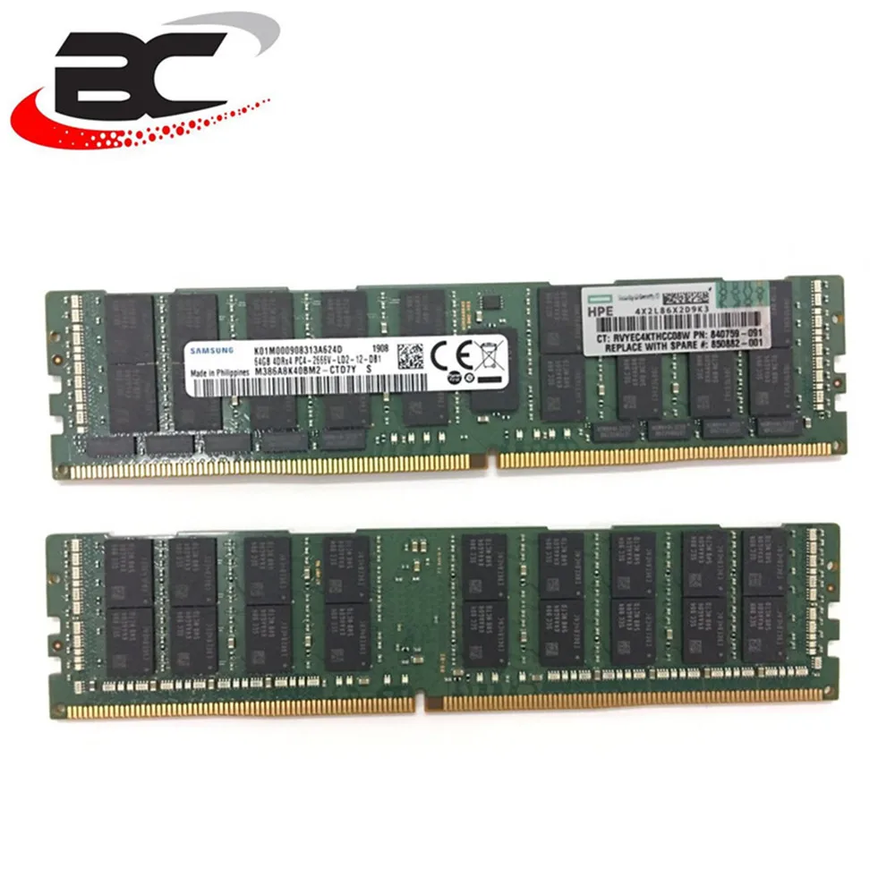 815101-B21 New Original HPE 64GB 4RX4 PC4-2666V-L Smart Kit Memory Rams for Server